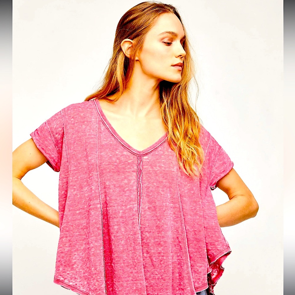 Free People XS Sammie Tee - great pre owned condition - Pink